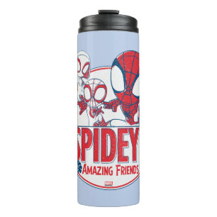 Spidey Team Red & White Circle Badge Thermal Tumbler