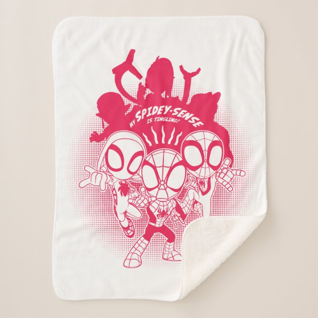 Spidey Team Spidey-Sense Graphic Sherpa Blanket (Front)