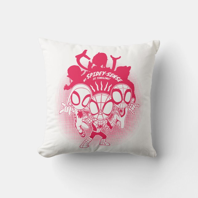 Spidey Team Spidey-Sense Graphic Throw Pillow (Front)