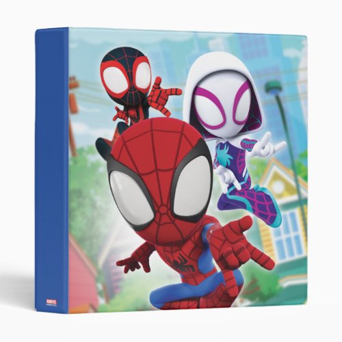 Spidey Team Swinging Through Town 3 Ring Binder