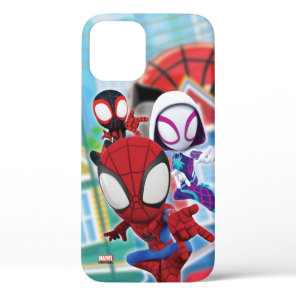 Spidey Team Swinging Through Town iPhone 12 Case