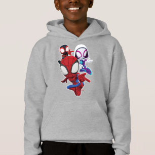 Spidey Team Swinging Through Town Hoodie