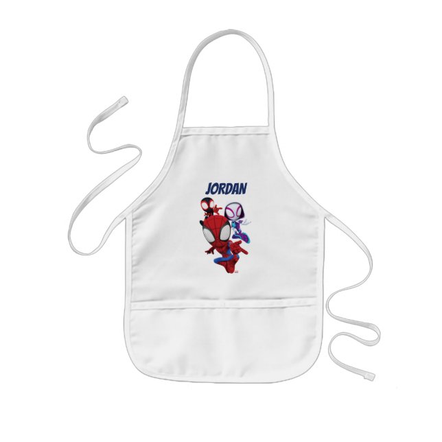 Spidey Team Swinging Through Town Kids' Apron (Front)