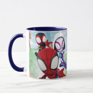 Spidey Team Swinging Through Town Mug