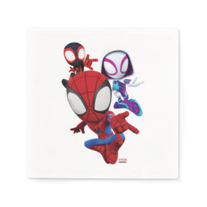 Spidey Team Swinging Through Town Napkins