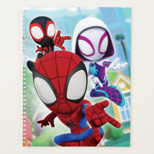 Spidey Team Swinging Through Town Planner