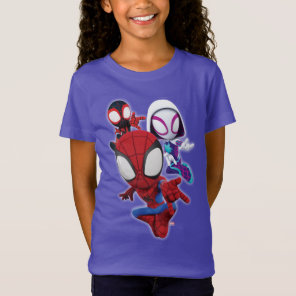 Spidey Team Swinging Through Town T-Shirt