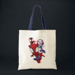 Spidey Team Swinging Through Town Tote Bag<br><div class="desc">Spidey and His Amazing Friends | Check out Spidey,  Ghost-Spider,  and Spin web-swinging through the town!</div>