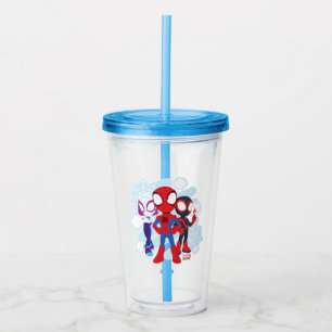 Spidey Team Web Graphic Acrylic Tumbler