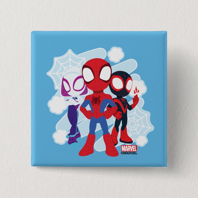 Spidey Team Web Graphic Button (Front)