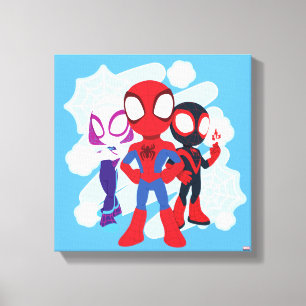 Spidey Team Web Graphic Canvas Print