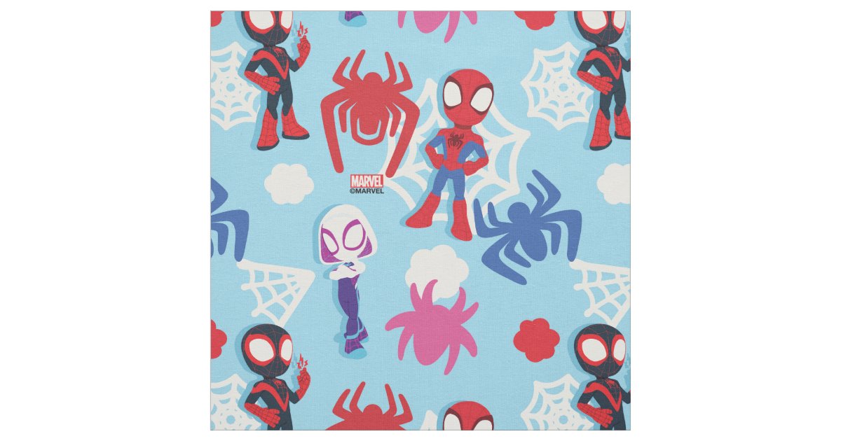 Spidey Team Web Graphic Fabric | Zazzle