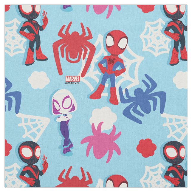 Spidey Team Web Graphic Fabric (Swatch)