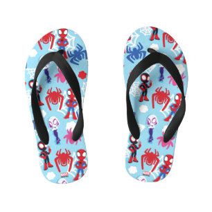 Spidey Team Web Graphic Kid's Flip Flops