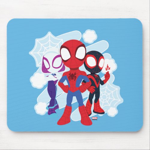 Spidey Team Web Graphic Mouse Pad