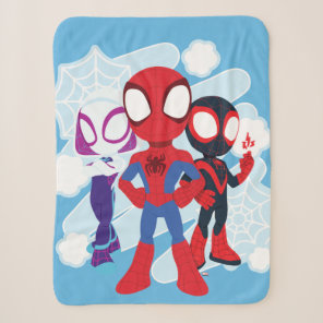 Spidey Team Web Graphic Sherpa Blanket