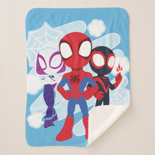 Spidey Team Web Graphic Sherpa Blanket