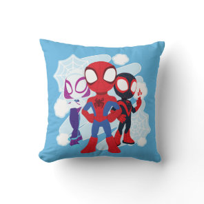Spidey Team Web Graphic Throw Pillow