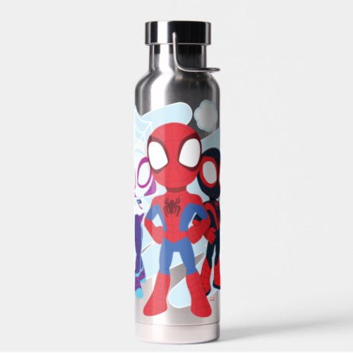 Spidey Team Web Graphic Water Bottle