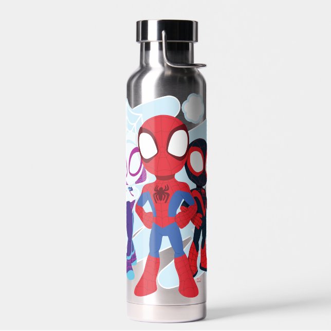 Spidey Team Web Graphic Water Bottle (Left)