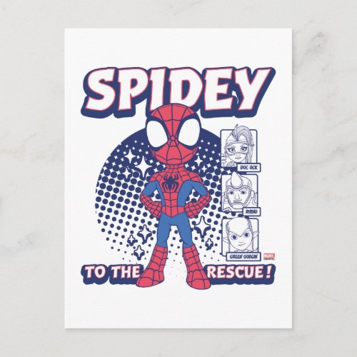 Spidey To The Rescue Graphic Postcard