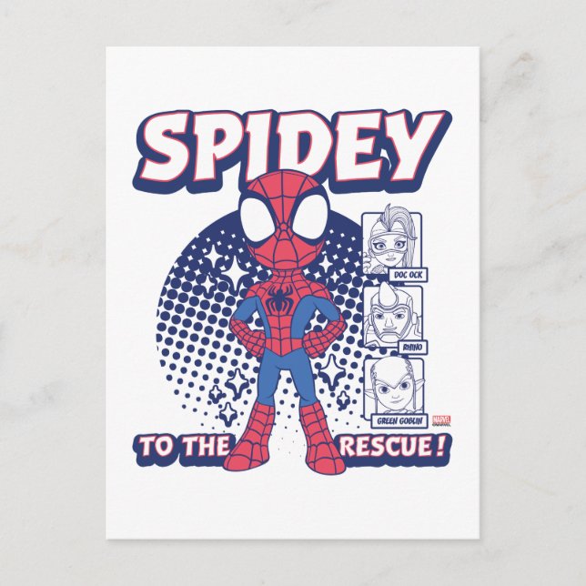 Spidey To The Rescue! Graphic Postcard (Front)
