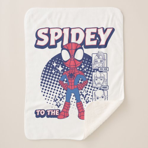 Spidey To The Rescue Graphic Sherpa Blanket