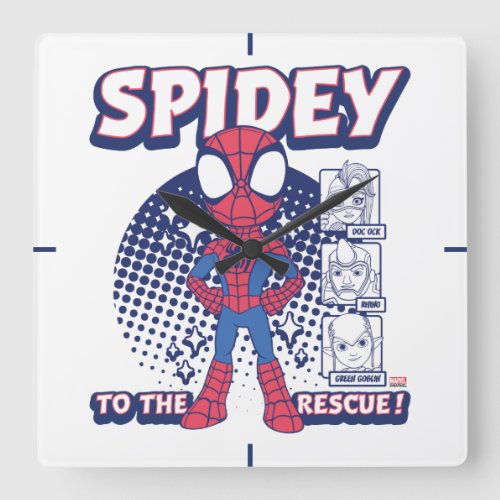 Spidey To The Rescue Graphic Square Wall Clock