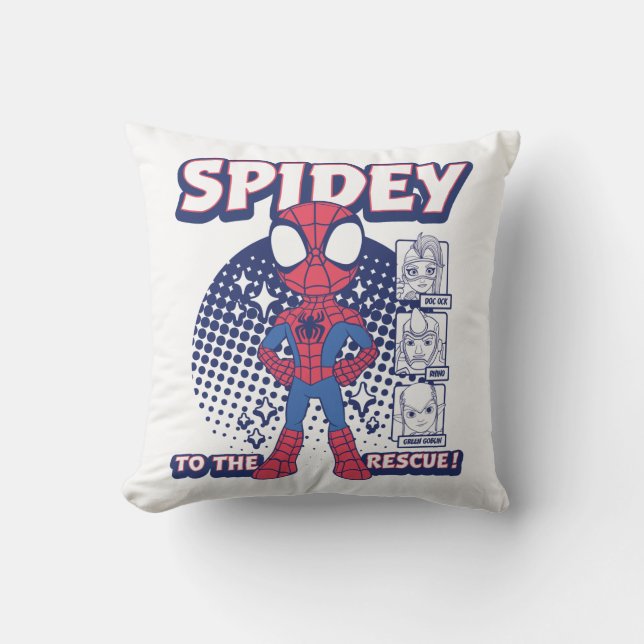 Spidey To The Rescue! Graphic Throw Pillow (Front)