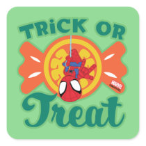 Spidey Trick or Treat Square Sticker