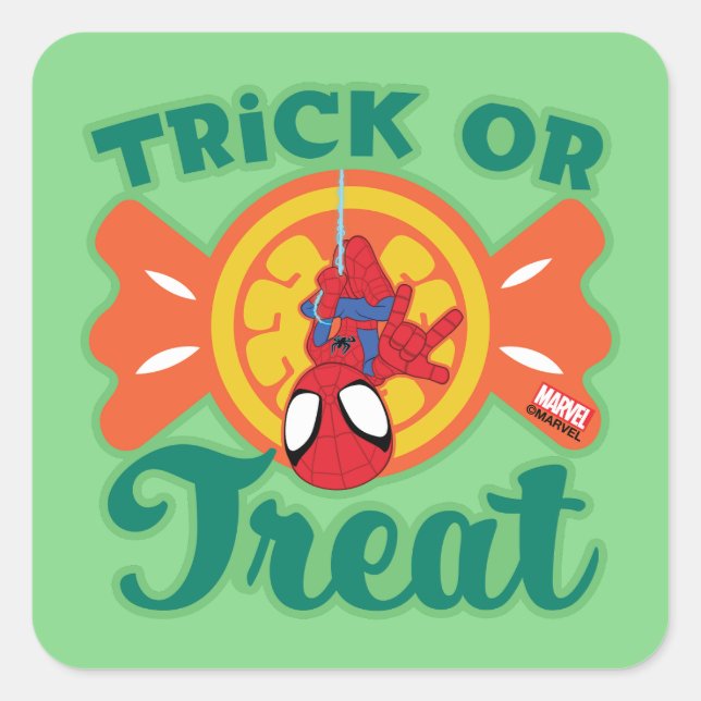 Spidey Trick or Treat Square Sticker (Front)
