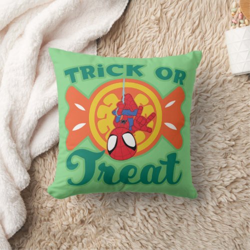 Spidey Trick or Treat Throw Pillow