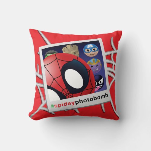 spideyphotobomb Spider_Man Emoji Throw Pillow