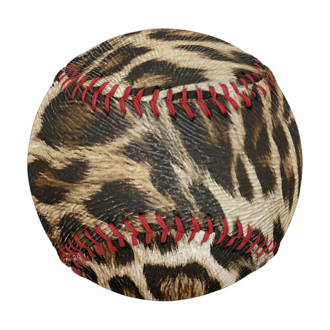 Spiffy Leopard Spots Leather Grain Look Baseball (Front)