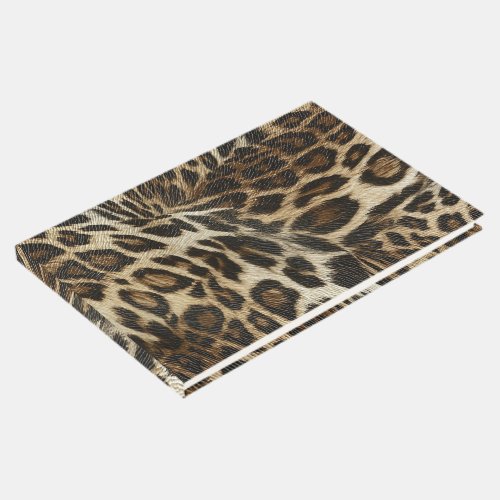 Spiffy Leopard Spots Leather Grain Look Guest Book