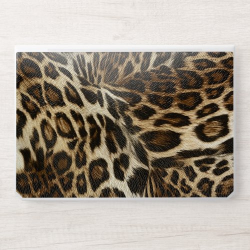Spiffy Leopard Spots Leather Grain Look HP Laptop Skin