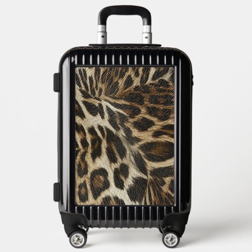 Spiffy Leopard Spots Leather Grain Look Luggage
