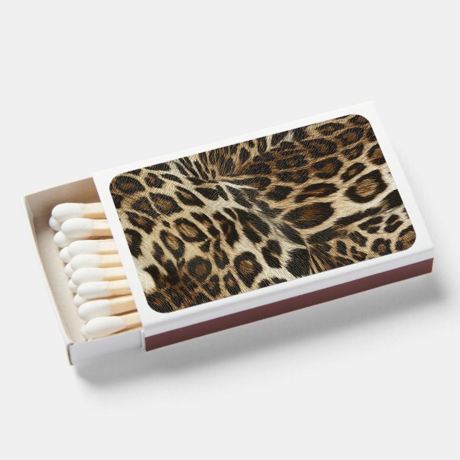 Spiffy Leopard Spots Leather Grain Look Matchboxes (Front Open)