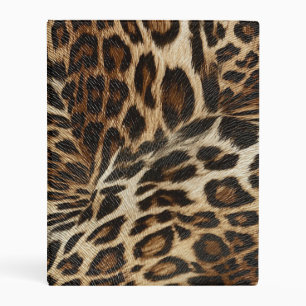 Spiffy Leopard Spots Leather Grain Look Mini Binder