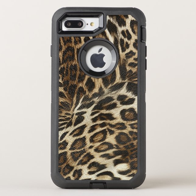 Spiffy Leopard Spots Leather Grain Look Otterbox iPhone Case (Back)