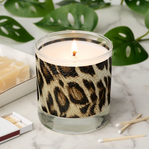 Spiffy Leopard Spots Leather Grain Look Scented Candle