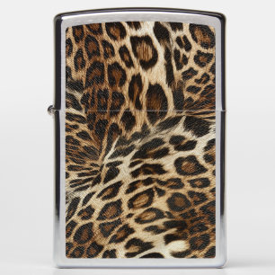 Spiffy Leopard Spots Leather Grain Look Zippo Lighter