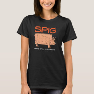 Spig Where Spam Comes From I Funny Pig Farmer Spam T-Shirt