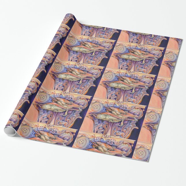 Spike and Curly Playing Tag Wrapping Paper (Unrolled)