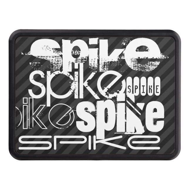 Spike; Black & Dark Gray Stripes Trailer Hitch Cover (Front)