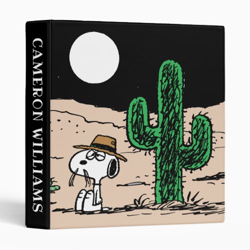 Spike in a Moonlit Desert 3 Ring Binder