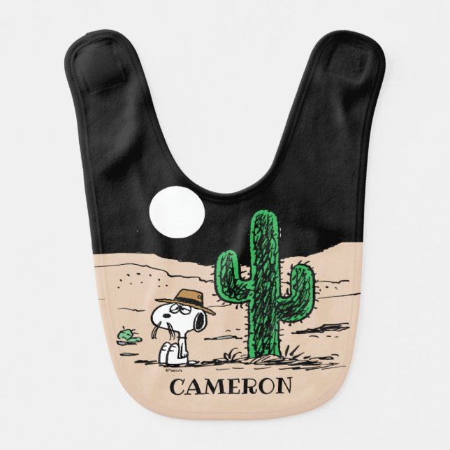Spike in a Moonlit Desert Baby Bib (Front)