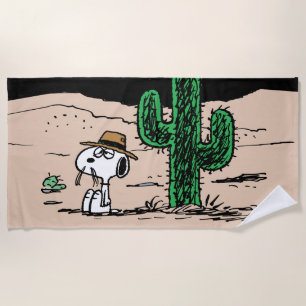 Spike in a Moonlit Desert Beach Towel