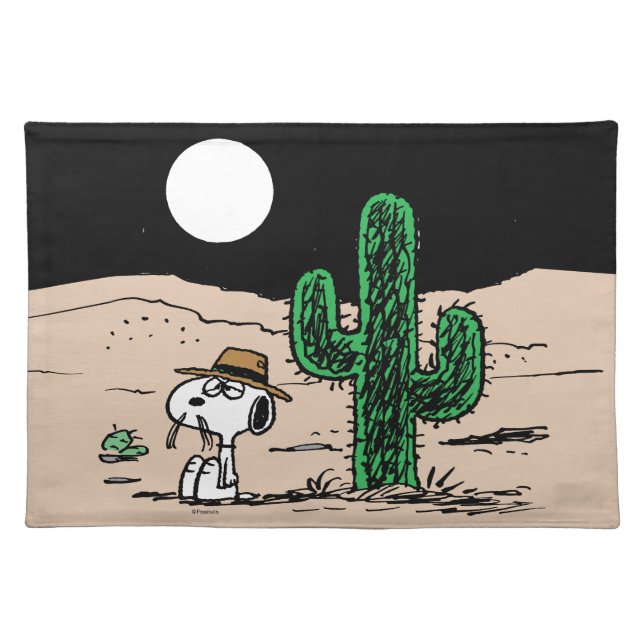 Spike in a Moonlit Desert Cloth Placemat (Front)