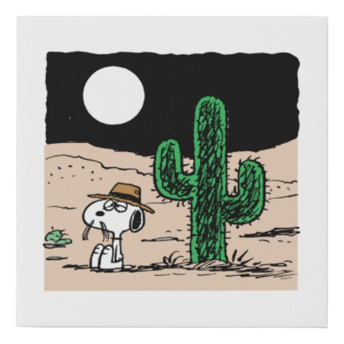 Spike in a Moonlit Desert Faux Canvas Print